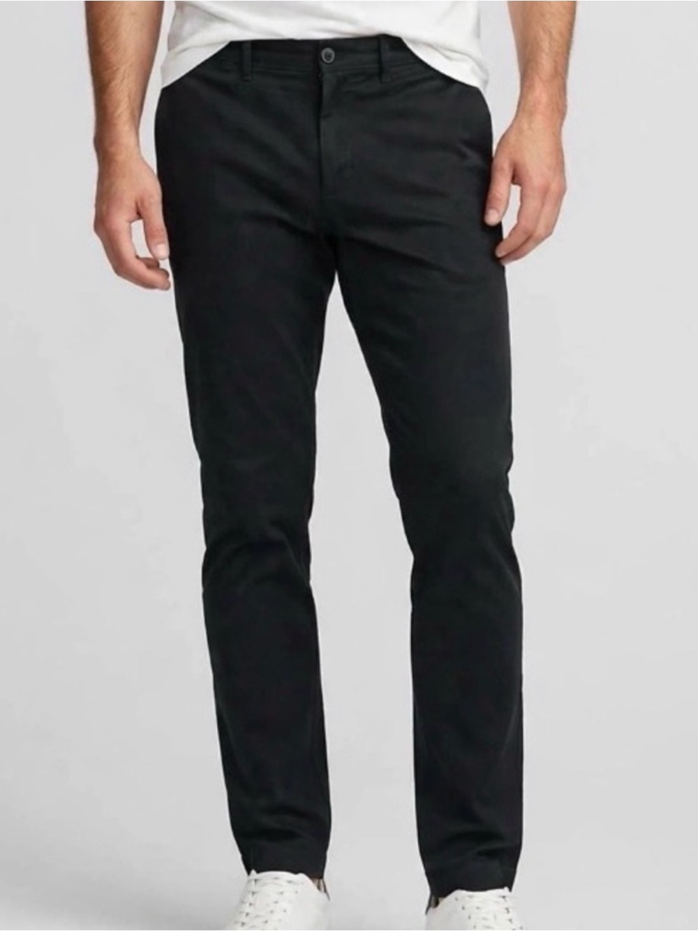 J.Crew 484 Slim-Fit Stretch Chino Pants Mens 34x34 Black Garment-Dyed
